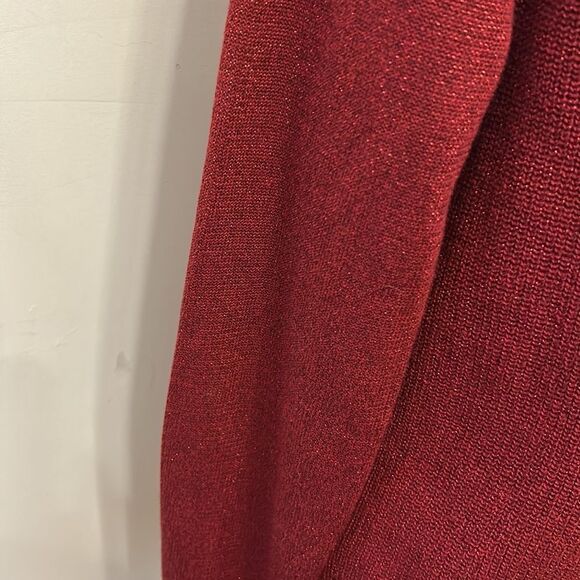 Michael Michael Kors red metallic long sleeve cut out sweater Size S EUC - Picture 4 of 9